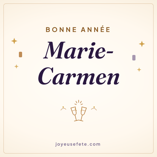 Image carrée « Bonne année Marie-Carmen » pour WhatsApp