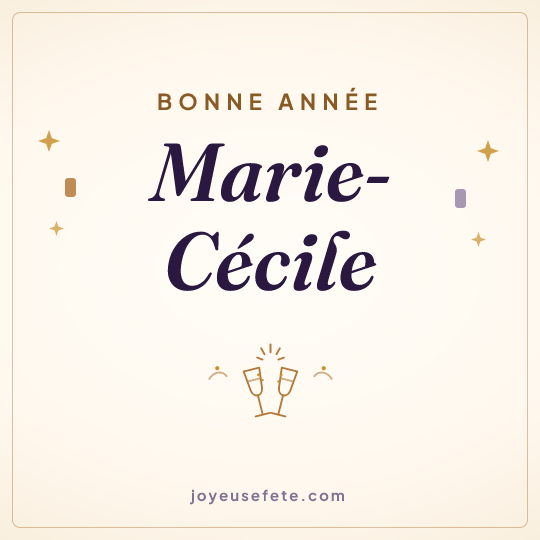 Image carrée « Bonne année Marie-Cécile » pour WhatsApp