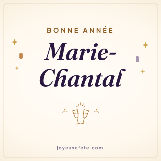 Image carrée « Bonne année Marie-Chantal » pour WhatsApp