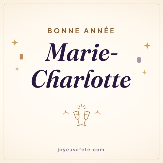 Image carrée « Bonne année Marie-Charlotte » pour WhatsApp