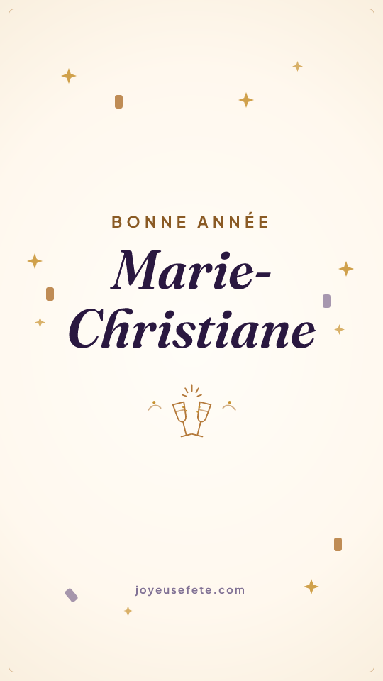 Image « Bonne année Marie-Christiane » au format story