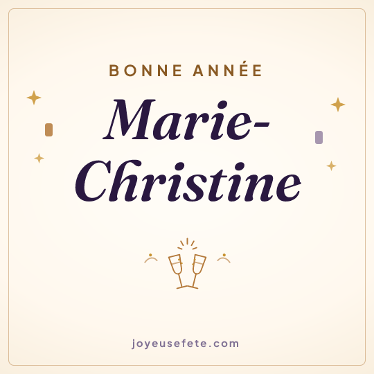 Image carrée « Bonne année Marie-Christine » pour WhatsApp