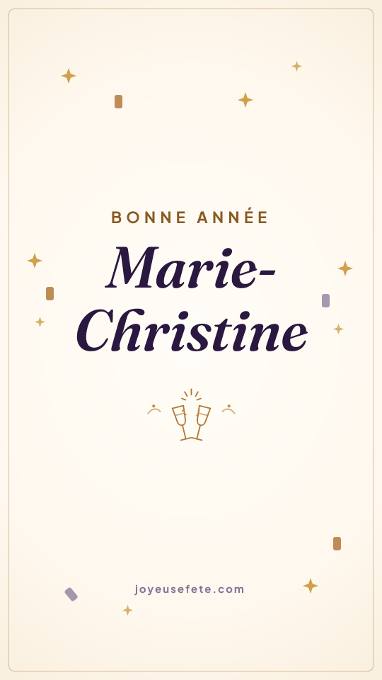 Image « Bonne année Marie-Christine » au format story