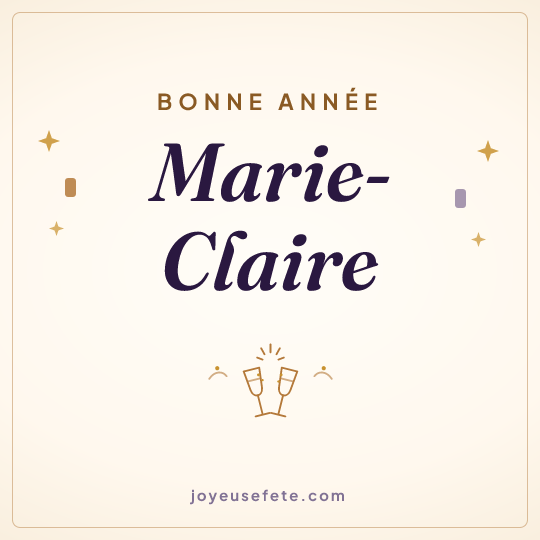 Image carrée « Bonne année Marie-Claire » pour WhatsApp