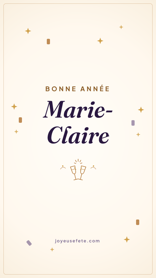 Image « Bonne année Marie-Claire » au format story