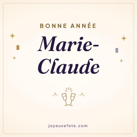 Image carrée « Bonne année Marie-Claude » pour WhatsApp