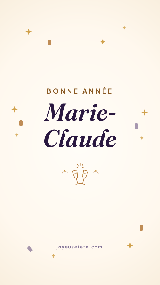 Image « Bonne année Marie-Claude » au format story