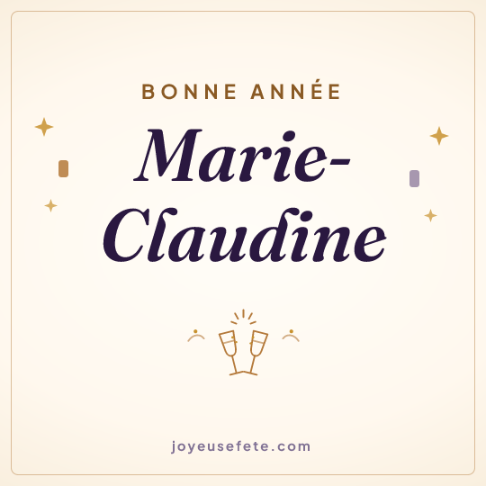 Image carrée « Bonne année Marie-Claudine » pour WhatsApp
