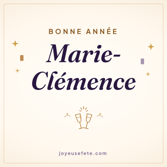Image carrée « Bonne année Marie-Clémence » pour WhatsApp