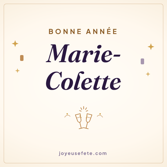 Image carrée « Bonne année Marie-Colette » pour WhatsApp