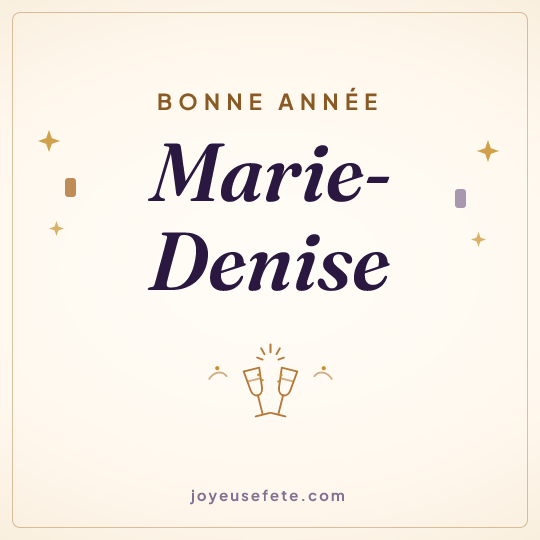Image carrée « Bonne année Marie-Denise » pour WhatsApp