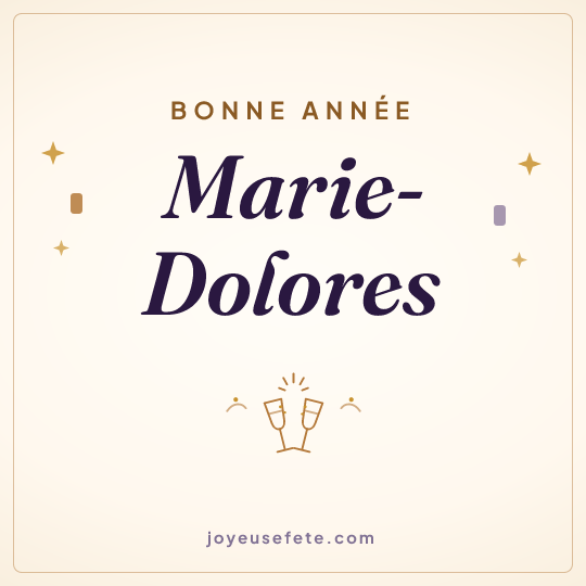 Image carrée « Bonne année Marie-Dolores » pour WhatsApp