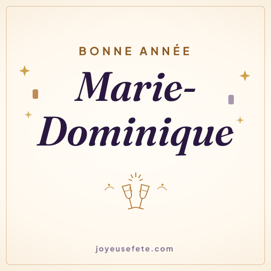 Image carrée « Bonne année Marie-Dominique » pour WhatsApp