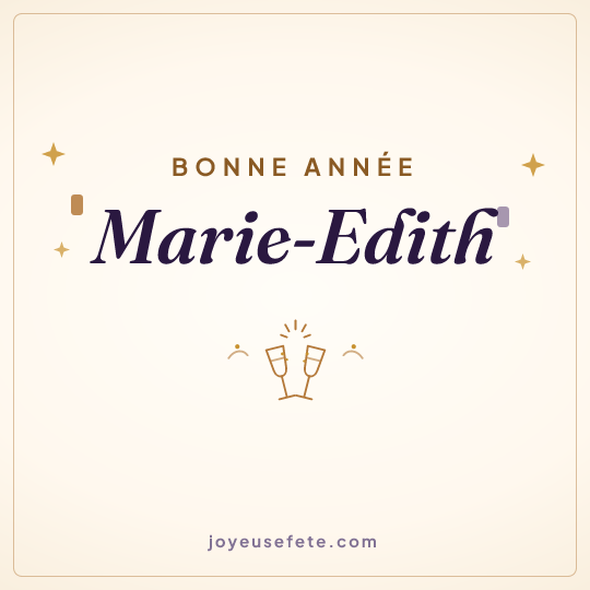 Image carrée « Bonne année Marie-Edith » pour WhatsApp