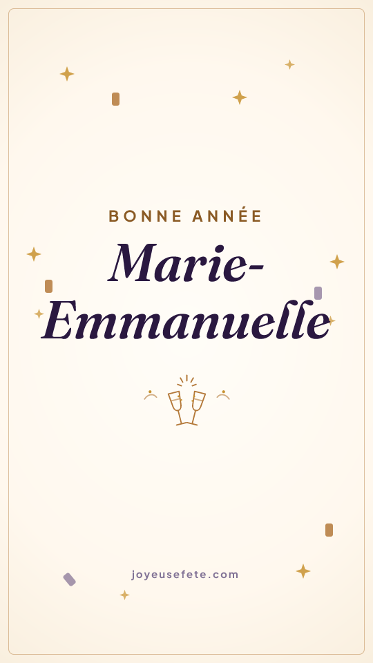 Image « Bonne année Marie-Emmanuelle » au format story