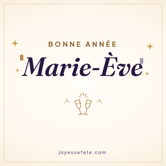 Image carrée « Bonne année Marie-Ève » pour WhatsApp