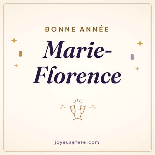 Image carrée « Bonne année Marie-Florence » pour WhatsApp