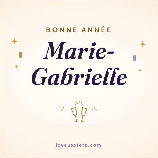 Image carrée « Bonne année Marie-Gabrielle » pour WhatsApp