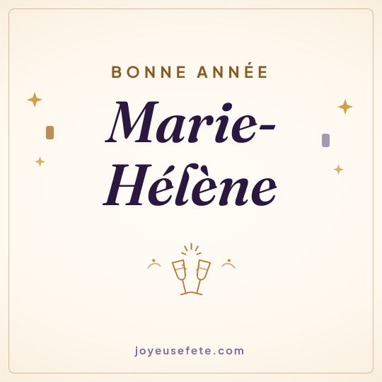 Image carrée « Bonne année Marie-Hélène » pour WhatsApp