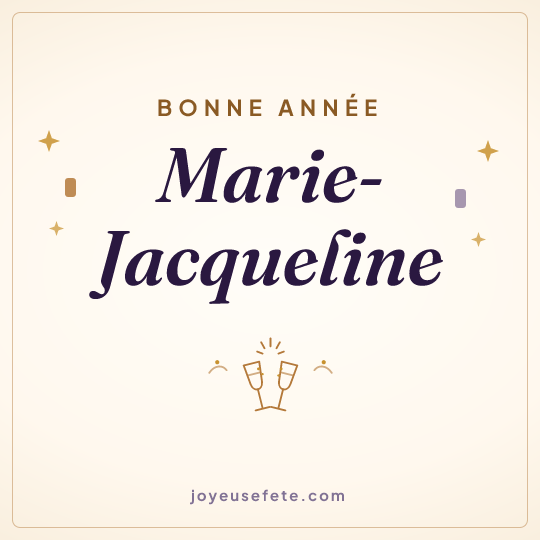 Image carrée « Bonne année Marie-Jacqueline » pour WhatsApp