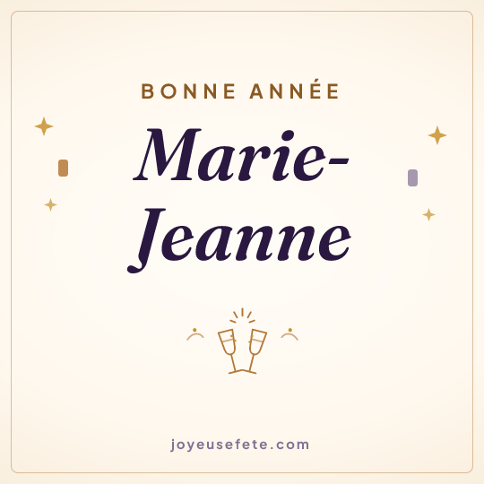 Image carrée « Bonne année Marie-Jeanne » pour WhatsApp