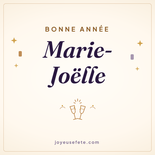 Image carrée « Bonne année Marie-Joëlle » pour WhatsApp