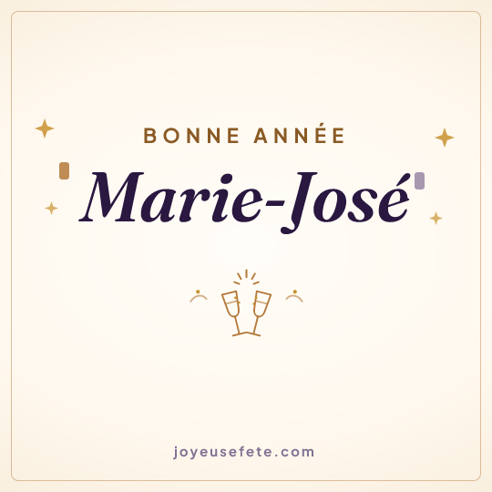 Image carrée « Bonne année Marie-José » pour WhatsApp
