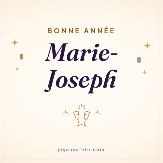 Image carrée « Bonne année Marie-Joseph » pour WhatsApp
