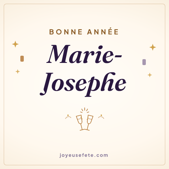 Image carrée « Bonne année Marie-Josephe » pour WhatsApp
