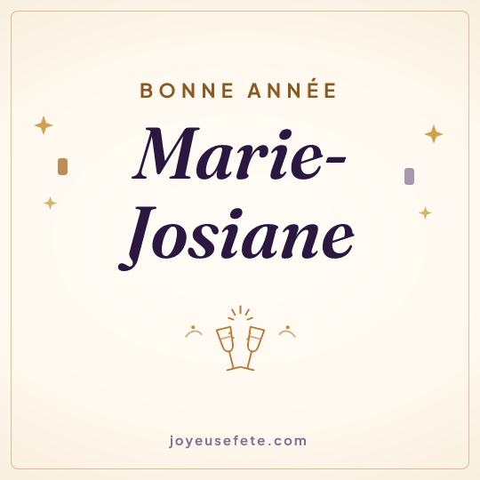 Image carrée « Bonne année Marie-Josiane » pour WhatsApp