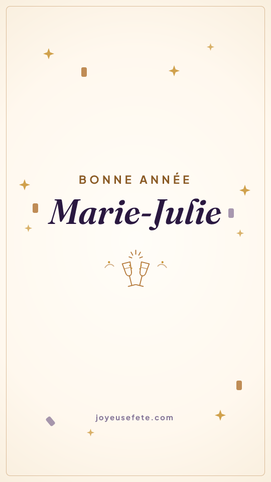 Image « Bonne année Marie-Julie » au format story