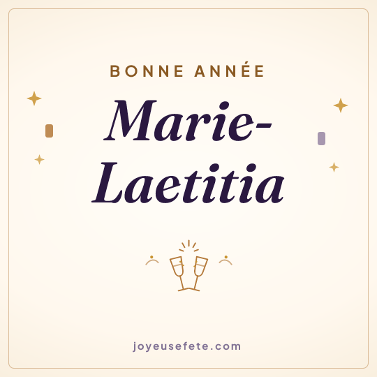 Image carrée « Bonne année Marie-Laetitia » pour WhatsApp