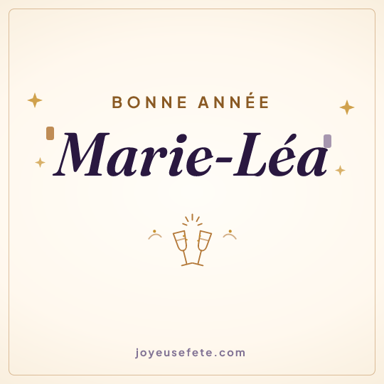 Image carrée « Bonne année Marie-Léa » pour WhatsApp