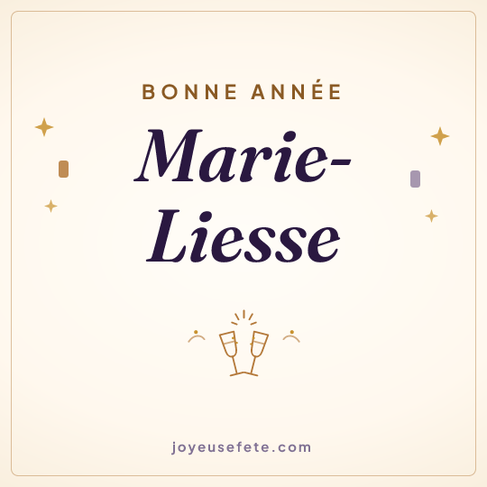 Image carrée « Bonne année Marie-Liesse » pour WhatsApp
