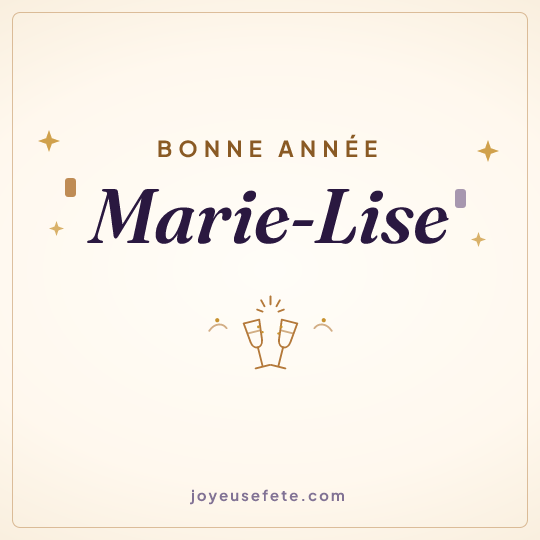 Image carrée « Bonne année Marie-Lise » pour WhatsApp