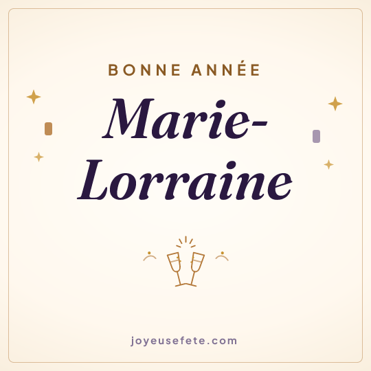 Image carrée « Bonne année Marie-Lorraine » pour WhatsApp
