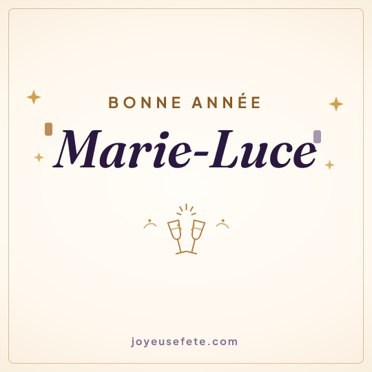 Image carrée « Bonne année Marie-Luce » pour WhatsApp