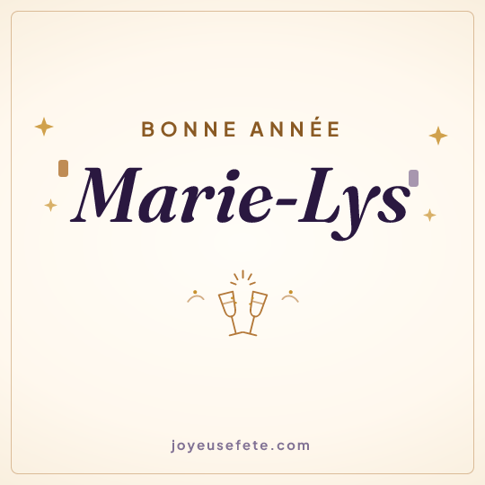 Image carrée « Bonne année Marie-Lys » pour WhatsApp