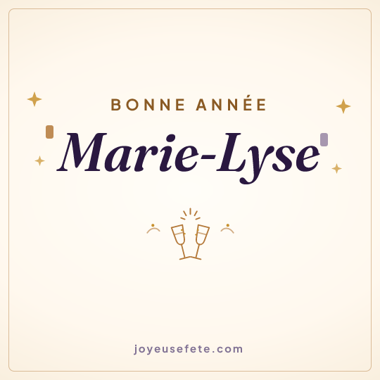 Image carrée « Bonne année Marie-Lyse » pour WhatsApp