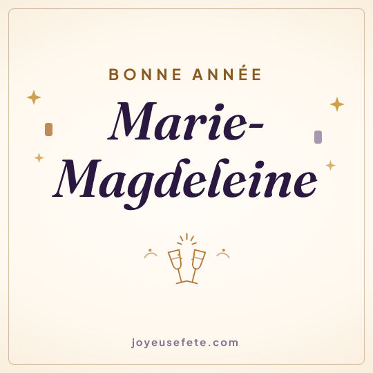 Image carrée « Bonne année Marie-Magdeleine » pour WhatsApp