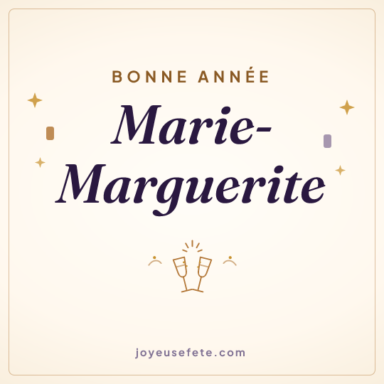 Image carrée « Bonne année Marie-Marguerite » pour WhatsApp