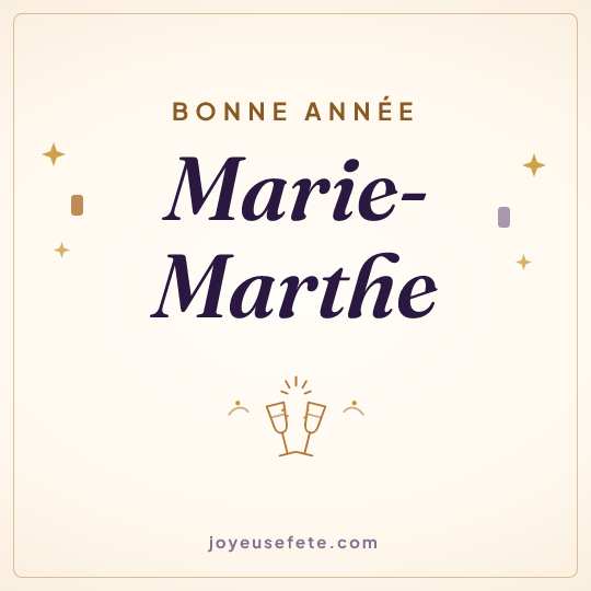 Image carrée « Bonne année Marie-Marthe » pour WhatsApp