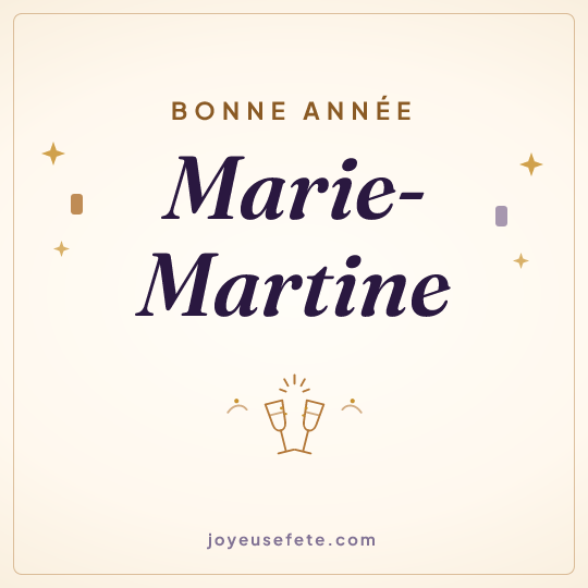 Image carrée « Bonne année Marie-Martine » pour WhatsApp