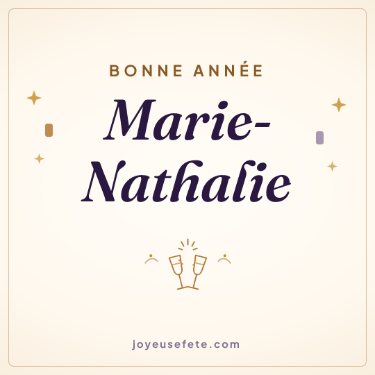 Image carrée « Bonne année Marie-Nathalie » pour WhatsApp
