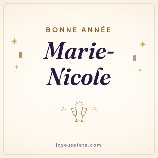Image carrée « Bonne année Marie-Nicole » pour WhatsApp