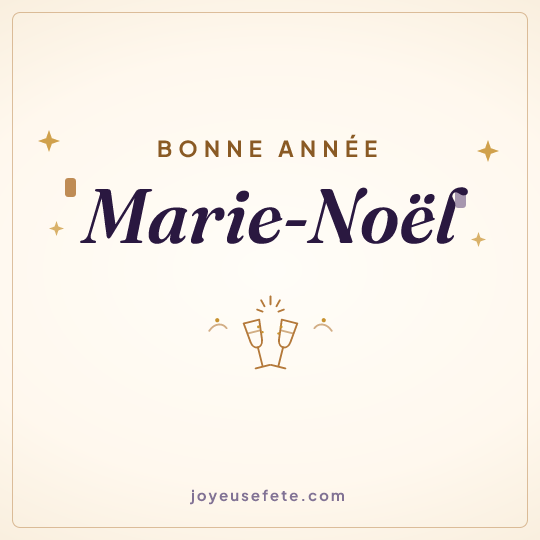 Image carrée « Bonne année Marie-Noël » pour WhatsApp