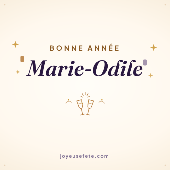 Image carrée « Bonne année Marie-Odile » pour WhatsApp