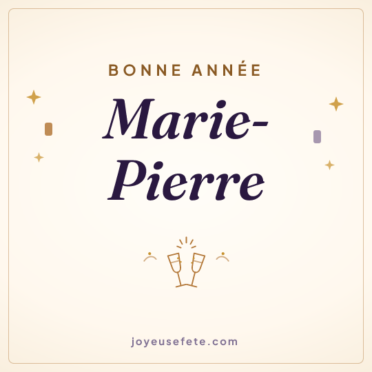Image carrée « Bonne année Marie-Pierre » pour WhatsApp
