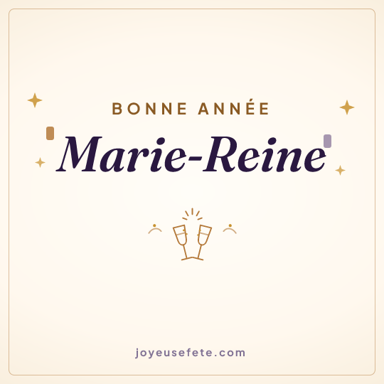 Image carrée « Bonne année Marie-Reine » pour WhatsApp