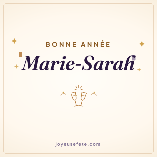 Image carrée « Bonne année Marie-Sarah » pour WhatsApp
